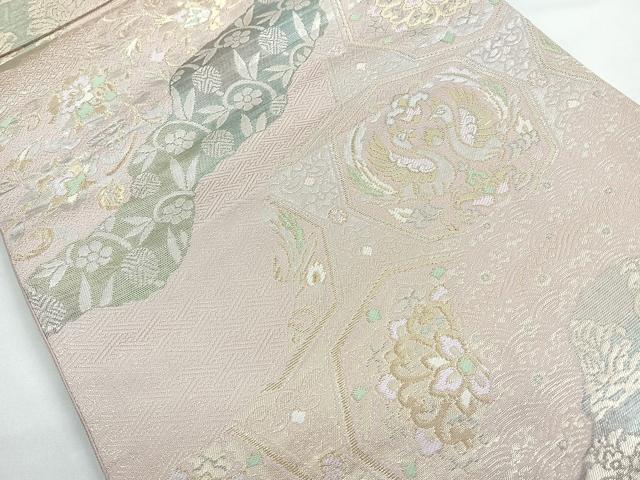 平和屋着物◎六通柄袋帯 道長花鳥文 金銀糸 正絹 逸品 CAAZ7327nb