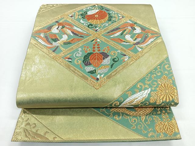 平和屋着物◎六通柄袋帯　唐織　平安鳳凰文　金銀糸　引箔　正絹　逸品　CAAZ7419nb