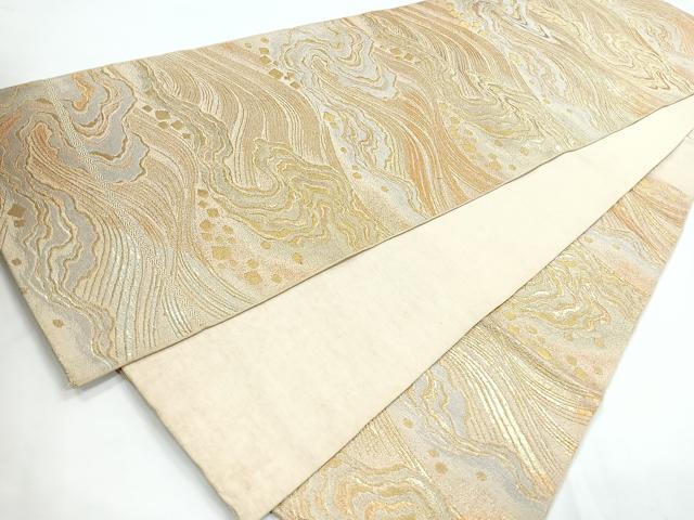 平和屋着物◎六通柄　本袋帯　立波箔散らし文　金糸　正絹　逸品　CAAZ7435nb