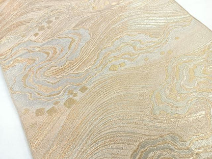 平和屋着物◎六通柄　本袋帯　立波箔散らし文　金糸　正絹　逸品　CAAZ7435nb