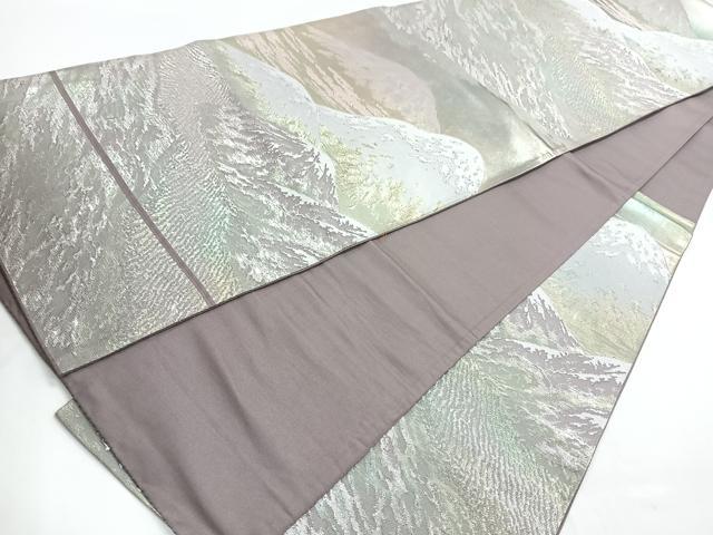 平和屋着物◎六通柄袋帯　重ね山　金銀糸　正絹　逸品　CAAZ7438nb