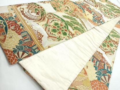 平和屋着物◎アンティーク　大正ロマン　全通柄京袋帯　鳳凰花文　正絹　逸品　CAAZ7450nb