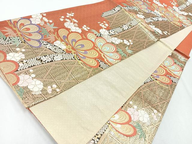平和屋着物◎佐賀錦　六通柄袋帯　有職松寿文　金糸　正絹　逸品　CAAZ7488nb