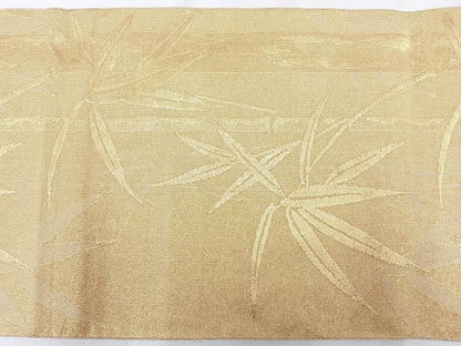 平和屋着物◎八寸名古屋帯　笹竹文　金糸　正絹　逸品　CAAZ7492nb