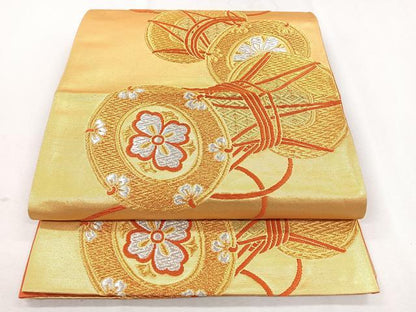 平和屋着物◎六通柄袋帯　花鼓文　金銀糸　正絹　逸品　CAAZ7531nb