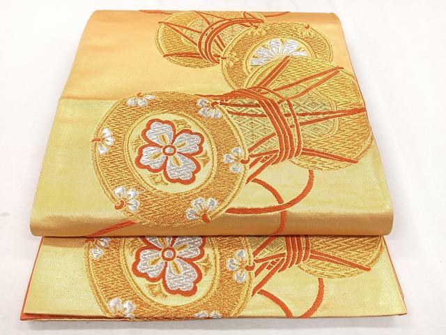 平和屋着物◎六通柄袋帯　花鼓文　金銀糸　正絹　逸品　CAAZ7531nb