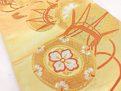 平和屋着物◎六通柄袋帯　花鼓文　金銀糸　正絹　逸品　CAAZ7531nb