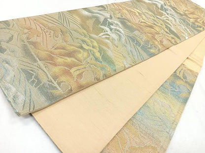 平和屋着物◎六通柄袋帯　風景松文　金銀糸　正絹　逸品　CAAZ7545nb