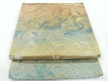 平和屋着物◎六通柄袋帯　風景松文　金銀糸　正絹　逸品　CAAZ7545nb