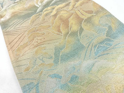 平和屋着物◎六通柄袋帯　風景松文　金銀糸　正絹　逸品　CAAZ7545nb
