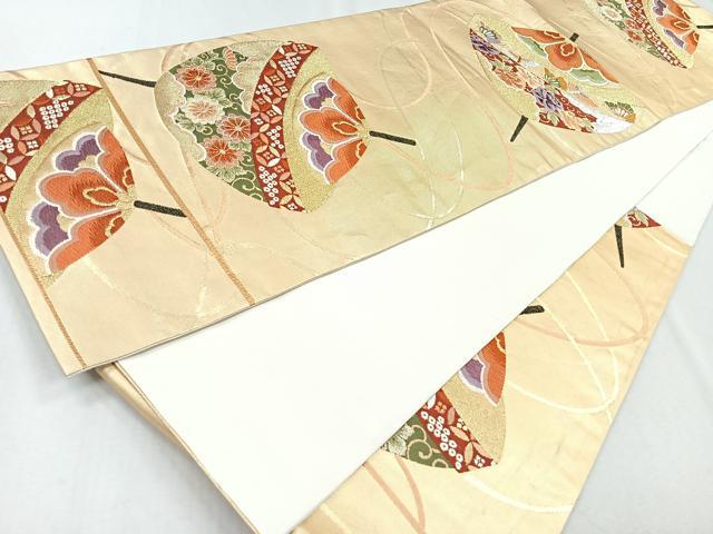 平和屋着物◎六通柄袋帯　唐織　コマ　金糸　正絹　逸品　CAAZ7561nb