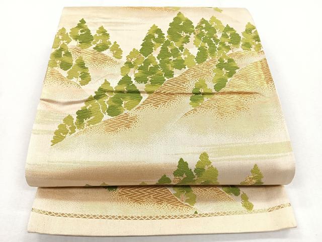 平和屋着物◎六通柄袋帯　唐織　樹林文　金糸　正絹　逸品　CAAZ7590nb