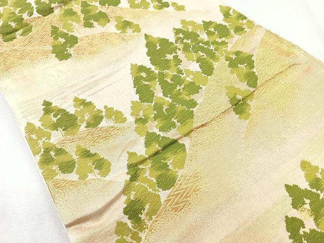平和屋着物◎六通柄袋帯　唐織　樹林文　金糸　正絹　逸品　CAAZ7590nb