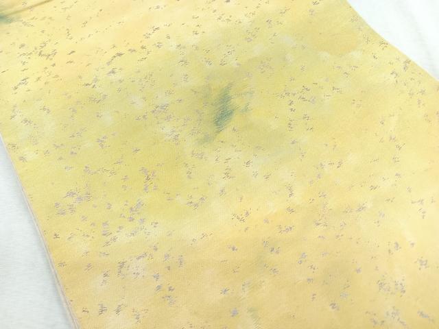 平和屋着物◎六通柄袋帯 霞文 銀糸 引箔 正絹 逸品 CAAZ7596nb