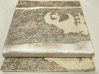 平和屋着物◎六通柄袋帯 鳳凰花唐草文 金糸 正絹 逸品 CAAZ7657in