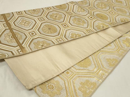 平和屋着物◎全通柄袋帯 蜀江花文 金糸 正絹 逸品 CAAZ7659in