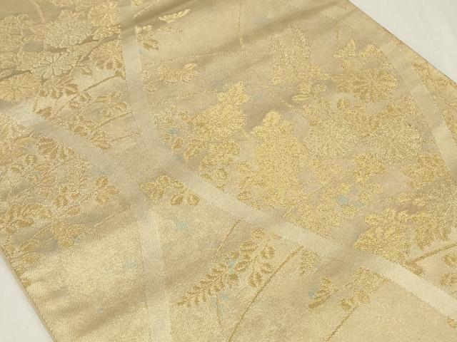 平和屋着物◎六通柄袋帯 立涌草花文 金糸 引箔 正絹 逸品 CAAZ7663in