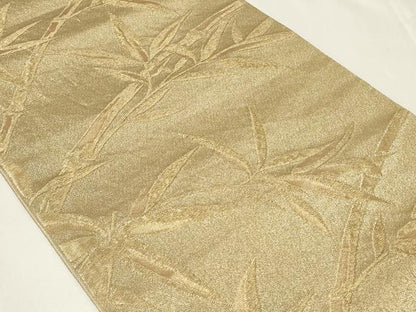 平和屋着物◎六通柄袋帯　笹竹文　金糸　正絹　逸品　CAAZ7671in