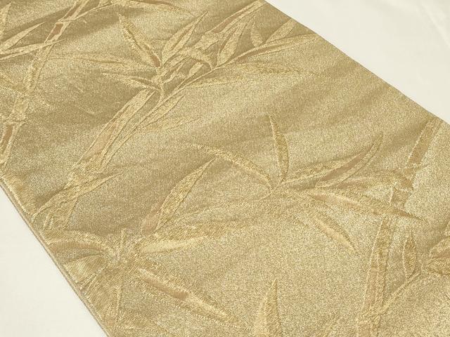 平和屋着物◎六通柄袋帯　笹竹文　金糸　正絹　逸品　CAAZ7671in