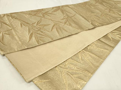 平和屋着物◎六通柄袋帯　笹竹文　金糸　正絹　逸品　CAAZ7671in