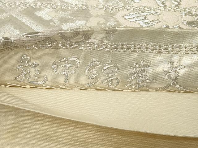平和屋着物◎六通柄袋帯 亀甲錦華文 銀糸 正絹 逸品 CAAZ7685in