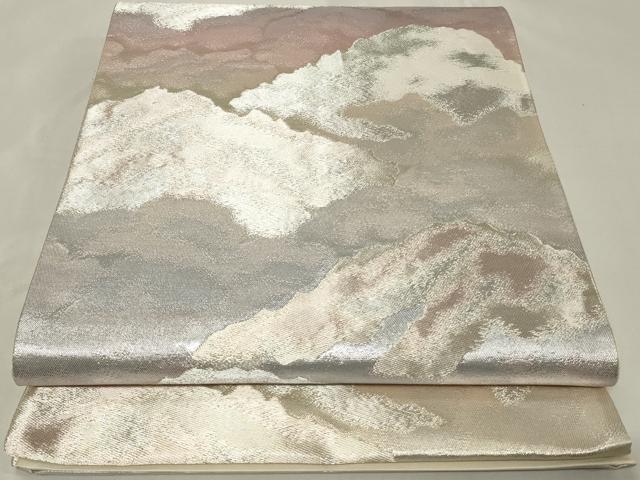 平和屋着物◎西陣　六通柄袋帯　雲源　銀糸　正絹　逸品　CAAZ7686in
