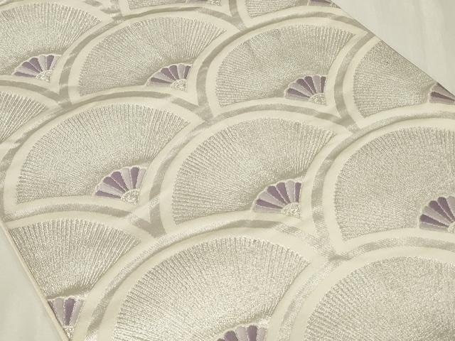 平和屋着物◎六通柄袋帯 唐織 青海波文 銀糸 正絹 逸品 CAAZ7689in