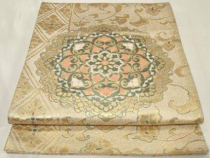 平和屋着物◎六通柄袋帯 正倉院花唐草文 金糸 正絹 逸品 CAAZ7693in