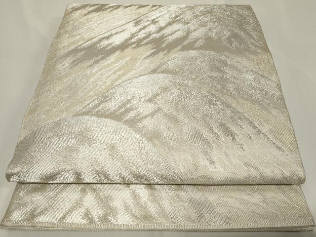 平和屋着物◎六通柄 本袋帯 飛翔錦 遠山風景文 銀糸 正絹 逸品 CAAZ7700in