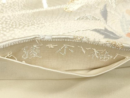 平和屋着物◎六通柄袋帯 唐織 綾小袖 草花文 金銀糸 正絹 逸品 CAAZ7703in