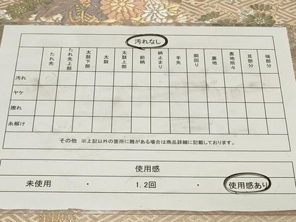 平和屋着物◎六通柄袋帯 花車舞蝶文 金銀糸 正絹 逸品 CAAZ7714in