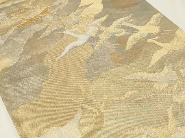 平和屋着物◎西陣 六通柄袋帯 飛鶴文 金糸 正絹 逸品 CAAZ7724in