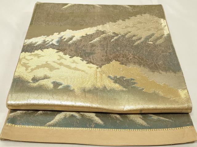 平和屋着物◎六通柄袋帯　遠山風景文　金糸　正絹　逸品　CAAZ7733in