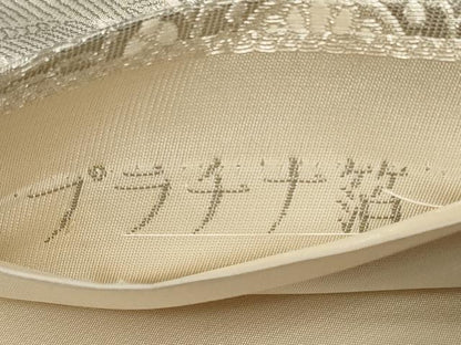 平和屋着物◎六通柄袋帯　蜀甲扇面花鳥文　プラチナ箔　正絹　逸品　CAAZ7751in