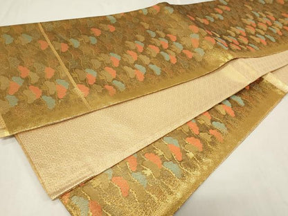 平和屋着物◎工芸佐賀錦　六通柄袋帯　松づくし　金糸　正絹　逸品　CAAZ7763in