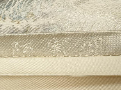 平和屋着物◎六通柄袋帯　阿寒湖　銀糸　正絹　逸品　CAAZ7778in