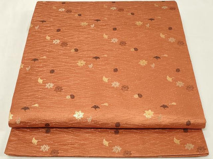 平和屋着物◎六通柄袋帯　秋草文　金糸　正絹　逸品　CAAZ7784in