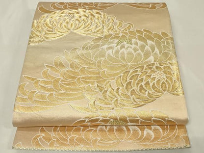 平和屋着物◎六通柄袋帯　草花文　金糸　正絹　逸品　CAAZ7804in