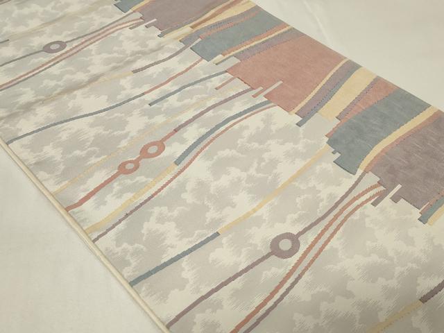 平和屋着物◎六通柄袋帯 抽象文様 正絹 逸品 CAAZ7857in