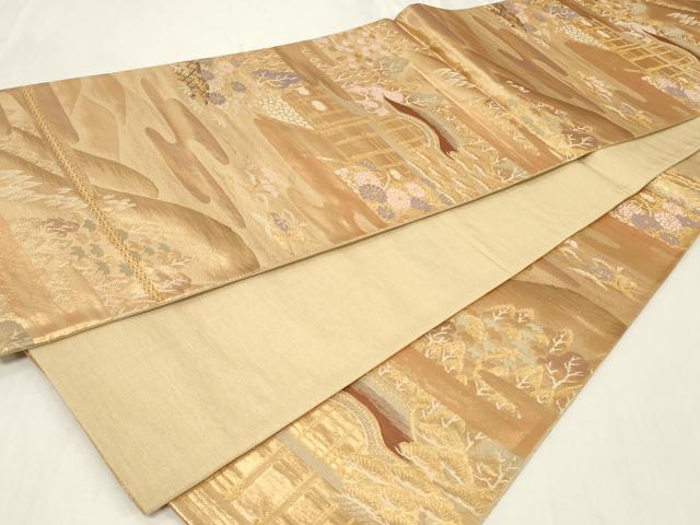 平和屋着物◎六通柄袋帯 京の四季 御室 金糸 正絹 逸品 CAAZ7867in