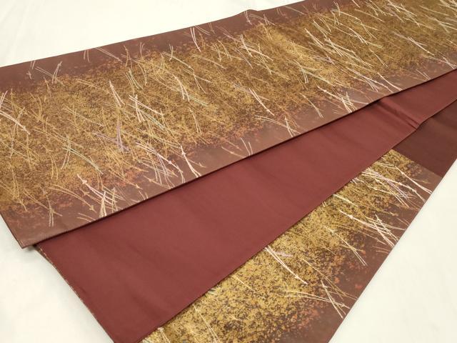 平和屋着物◎六通柄袋帯 こぼれ松葉文 金糸 引箔 正絹 逸品 CAAZ7870in