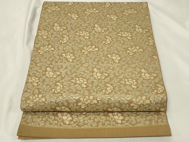 平和屋着物◎六通柄　本袋帯　花唐草文　銀糸　正絹　逸品　CAAZ7922in