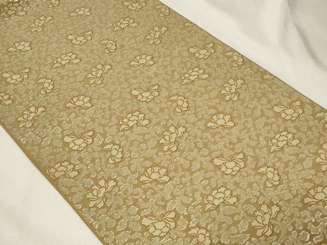 平和屋着物◎六通柄　本袋帯　花唐草文　銀糸　正絹　逸品　CAAZ7922in