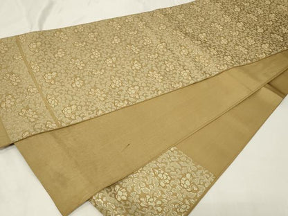 平和屋着物◎六通柄　本袋帯　花唐草文　銀糸　正絹　逸品　CAAZ7922in