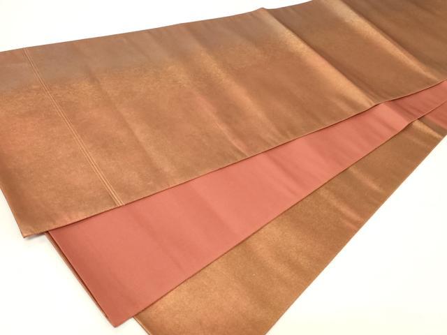 平和屋着物◎六通柄袋帯 霞文 彩紅シルク箔 正絹 逸品 CAAZ7947in