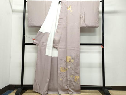 平和屋着物●訪問着　竹屋町刺繍　色紙休み鳥花唐草文　金彩　正絹　逸品　CAAZ8018vf