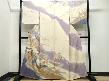 平和屋着物●訪問着 作家物 花蝶丸文 暈し染め 金彩 正絹 逸品 CAAZ8021vf