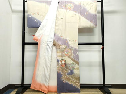 平和屋着物●訪問着 作家物 花蝶丸文 暈し染め 金彩 正絹 逸品 CAAZ8021vf