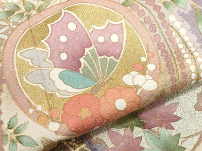 平和屋着物●訪問着 作家物 花蝶丸文 暈し染め 金彩 正絹 逸品 CAAZ8021vf