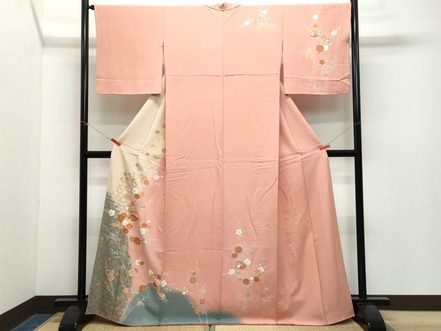平和屋着物●訪問着 貝合わせ草花文 金彩 正絹 逸品 CAAZ8023vf